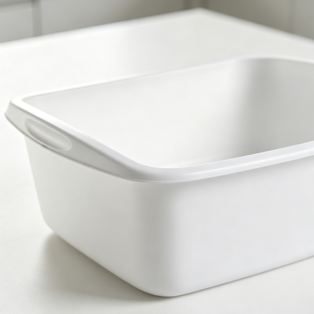 12Qt White Heavy Duty Plastic Wash Tub - Image 2